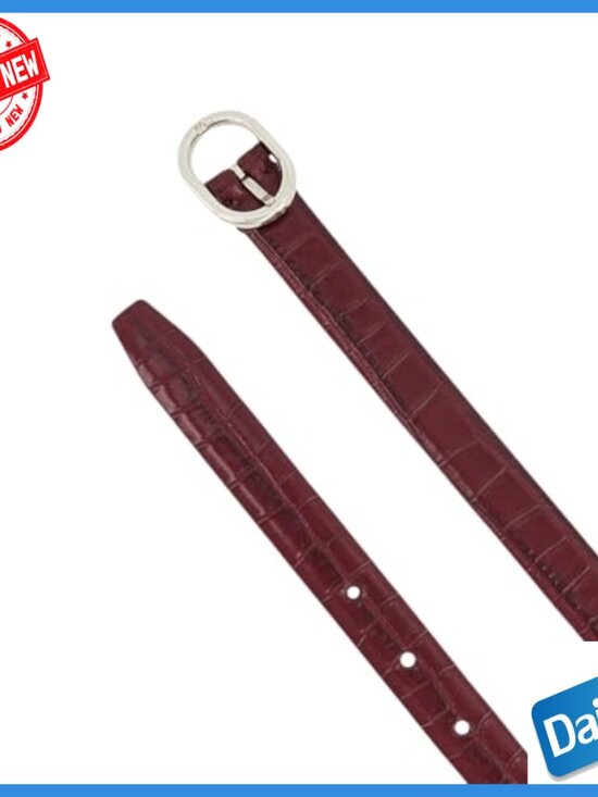 Medium Leather Belt with Oval Buckle, Adjustable Fit for Women main image 4